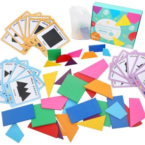 Wooden Shape Matching Color Puzzle Toy Animal Geometric Shape Cognitive Shadow Matching Game Boxed Educational Toys For Children