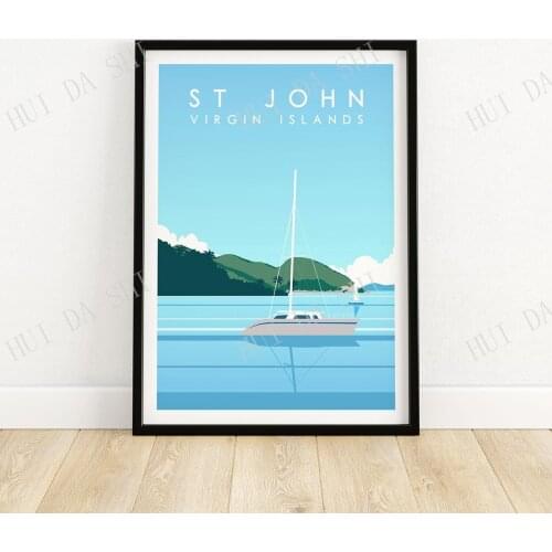 Virgin Islands Print | St John Travel Poster | Saint John Wall Art | Travel Gift | Tropical Island Artwork