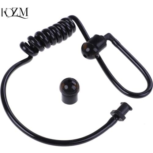 Walkie Talkie Earphone Coil Acoustic Air Tube Earplug Replacement Black Spring Air Tube Replacement For Radio Earpiece Headset