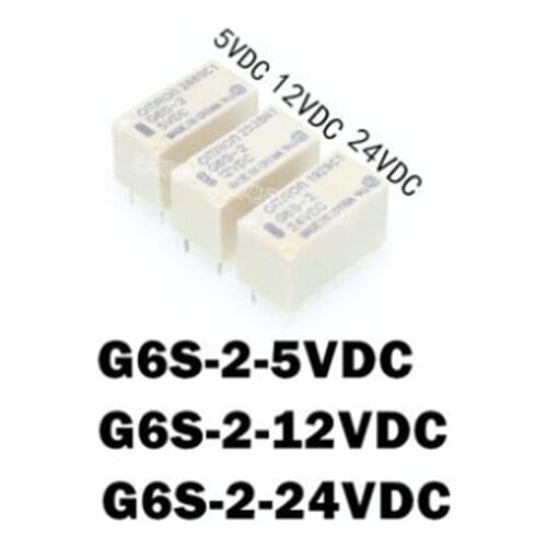 Free shipping 2PCS 100%Original New G6S-2 G6S-2-5V G6S-2-5VDC G6S-2-DC5V 8PINS 2A 5VDC Signal Relay