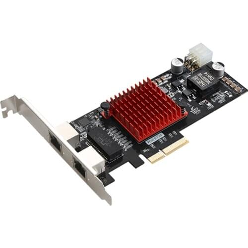 Dual Ports POE 10/100/1000M Gigabit PCI-E 4x Network Card Ethernet Converter for POE Camera Visual Capture Card