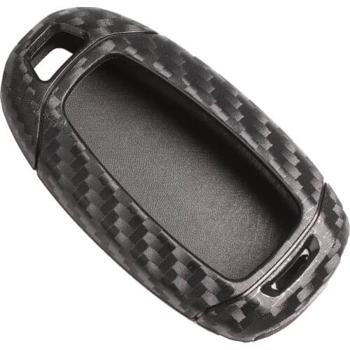 Bilchave Carbon Fiber Silicone Remote Car Key Case Cover Fob For Hyundai Elantra GT Kona 2018 2019 Santa Fe Veloster