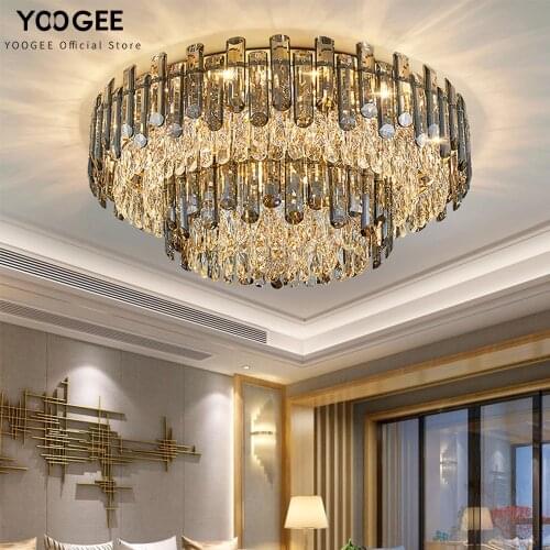 Modern luxury LED ceiling lights for bedroom living dining room circle crystal large lamp home decoration hanging light fixture