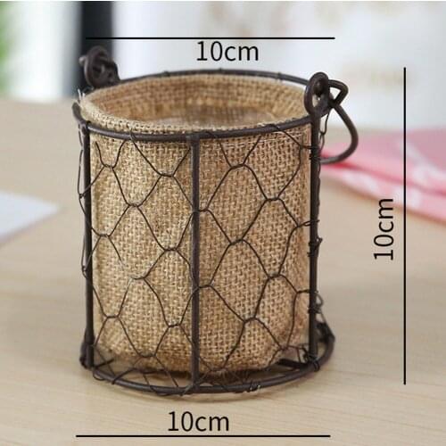 Vintage Wire Baskets for Storage Removable Fabric Liner Wire Storage Basket with Removable Liner CLH@8