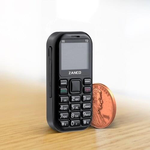 ZANCO tiny t2 World Smallest Phone 3G GSM/WCDMA mini cellular phone mini phone smallest phone holiday phone pocket phone