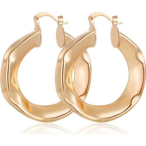 Fashion Special Design Geometric Round Small Hoop Earrings for Women ZK30 Gold Color 35mm