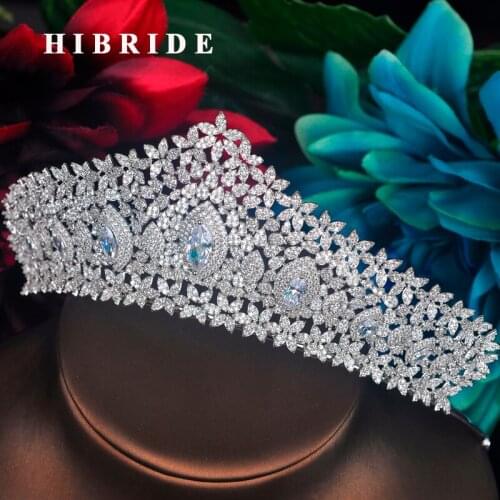 HIBRIDE New Luxury Big Shape Women Wedding Tiaras Bridal Coroa De Noiva Sparking Tiaras & Crown Headband Hair Accessories C-68