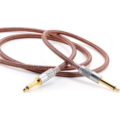 1Pcs guitar 6.5mm pair recording audio cable male and female speaker mixer amplifier microphone 6.35 connection noise reduction