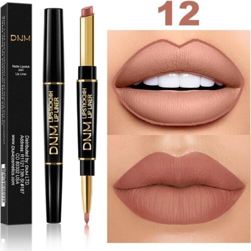 1 Pcs Professional Lipstick Pencil 2 In1 Long Lasting Matte Lip Liner Women Makeup Cosmetic Maquillajes TSLM1