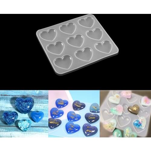 1Pcs Heart Shape Crystal Silicone Mold Love Pendant UV Epoxy Resin Mould for DIY Epoxy Resin Crafts Jewelry Making Tools