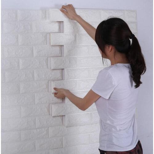 10 sheets Environment Friendly Modern 3D Wall Stickers Living Room Bedding Room Self Adhesive Waterproof Brick Wallpaper