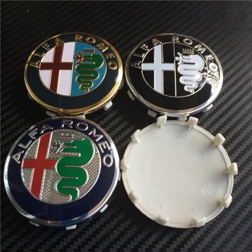 40pcs mix New Car Styling 10 pins 60mm Gold Black Silver Wheel Center Hub Cap Cover Logo Caps Sticker For ALFA ROMEO