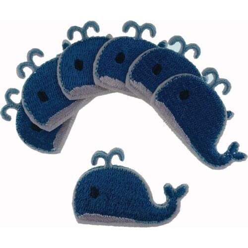 5Pcs Animal Whale Embroidery iron on patches for clothes Kid Applique Sewing DIY Badges Stickers Decorative Accessories