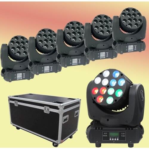6pcs/lot)150W LED Moving Head Beam Light 12x12W RGBW 4in1 Quad Color DJ Disco KTV Club Show Stage Lights with Flightcase packed
