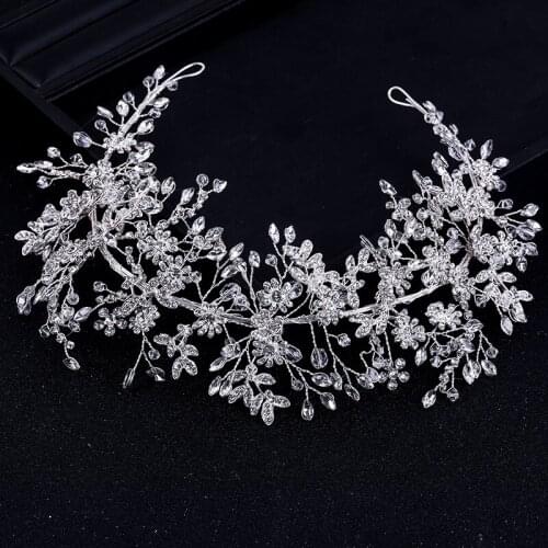 Bride Accessories European and American Atmospheric Diamond Hair Ribbon Wedding Dress Accessories Bridesmaid Crown Hair Ribbon T
