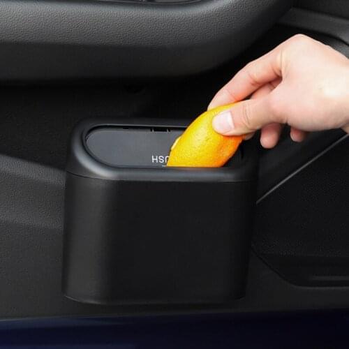 Automobile Trash Bin Multifunctional Litter Garbage Box Organizer Vehicle Spring Lid Easy Installation Rubbish Case