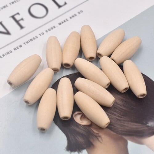 38Pcs/Lot 29*12mm Natural Pine Wood Beads Wooden Oval Spacer Beading for Jewelry Findings Making Bracelets Accessories