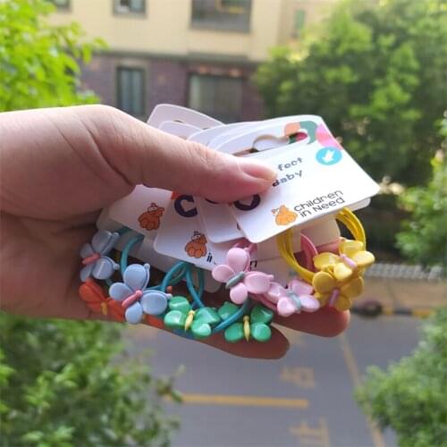 2PCS New Cute Sweet Butterfly Princess Headwear Kids Elastic Hair Bands Children Ropes Cartoon Girls Accessories Baby Headdress