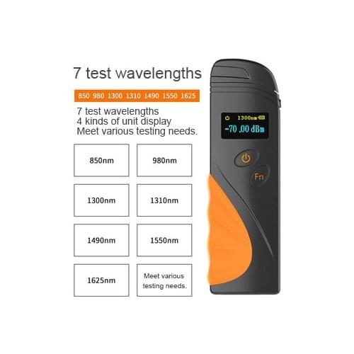 FTTH OPM higH precision ptical power meter Color LCD Screen fiber optic power meter with flash light