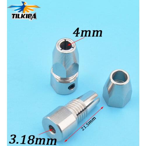 RC Boat Flexible Coupling CNC Stainless Steel 3.18*4mm Left / Right Flex Collet Coupler