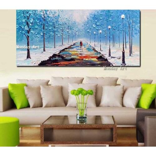 Canvas paintings Hand painted modern landscape oil Painting wedding decoration Wall art Picture home Decoration for living room