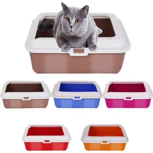 Cat Litter Box Semi-enclosed Pet Bedpan Tray Pee Toilet Trainer AntiSplash Toilette Indoor Plastic Sandbox Kitten Cleaning Waste