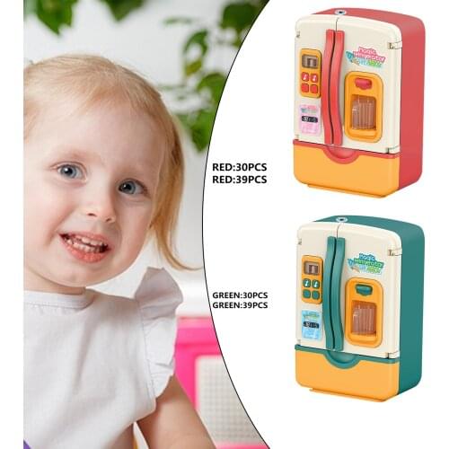 Creative Simulation Pretend Play Toy Kitchen Refrigerator Ornament Colorful Lights Simulated Spray Miniature Role Play
