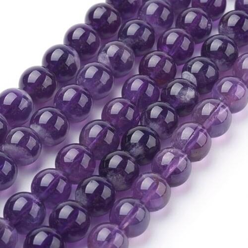 5 Strand Natural Amethyst Round Beads 8mm for jewelry making DIY Bracelet Necklace Decor Accessories,about 24pcs/strand