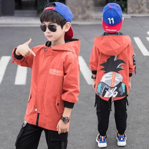 Printed Spring Autumn Boy Coat Jacket Outerwear Top 2021 High Quality Kids Costume Teenage School Clothing Children Clothes