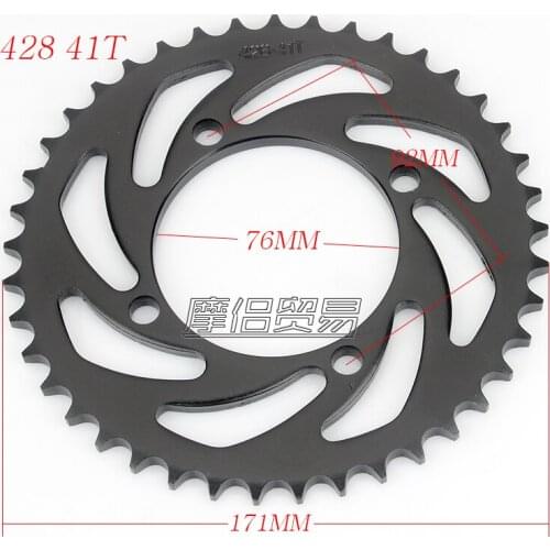 Motorcycle scooter drive gear 428 41T tooth 76mm rear chain sprocket For Dirt Pit Bike ATV Quad go Kart Bike 50cc-160cc
