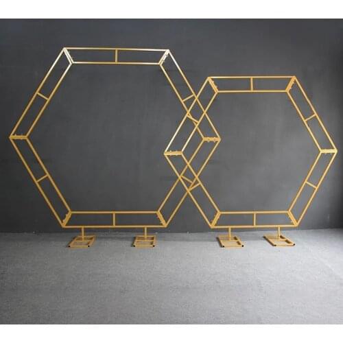 New Hexagon Wedding arch backdrop pergola balloon arch metal flower arch home decor party stage flower arch decoration