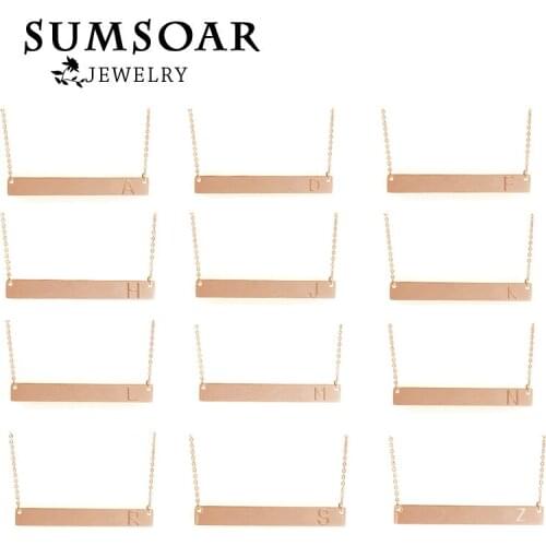 New Arrival Pave Rose Gold Personalization Initial Letter Pendant Necklace with 40cm Rolo Chain as Christmas Gift 1pcs