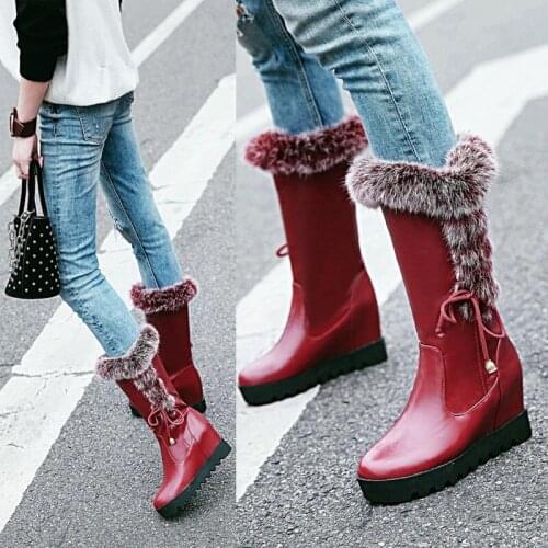 Autumn/winter 2021 Flat and Velvet Inner Raise Waterproof Platform Snow Boots