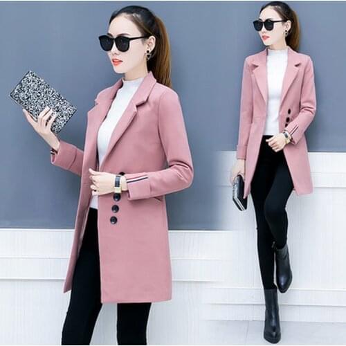 Woolen coat womens Medium and long section 2019 new Korean version of autumn and winter thick warm coat TB190612