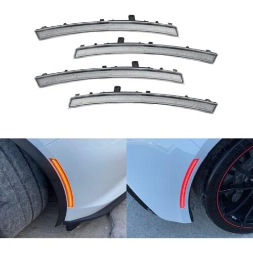 Fits For Chevrolet Chevy Corvette C7 2014-2019 Led Side Marker Lights Front Amber Rear Red Auto Turn Signal Lamp