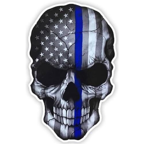 S50485 Various Sizes Personality PVC Decal Skeleton American Flag V5 Waterproof Car Sticker on Motorcycle Laptop Decorative