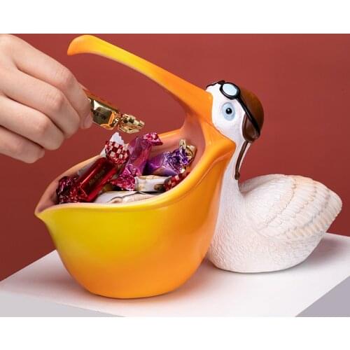 Cute Toucan Desk Storage Ornaments Resin Statue Entrance Table Key Container Sculpture Modern Home Decoration Housewarming Gift