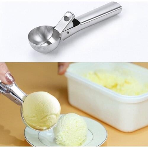 Ice Cream Scoop Stainless Steel Ice Cream Digger Ice Ball Maker Fruit Watermelon Spoon Meat Balls Tools Kitchen Supplies