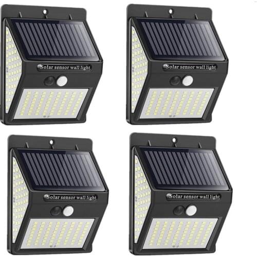 100 LED Solar Light Outdoor Wall Solar Lamp Motion Sensor Solar Powered Waterproof Sunlight Street Light for Garden Decoration