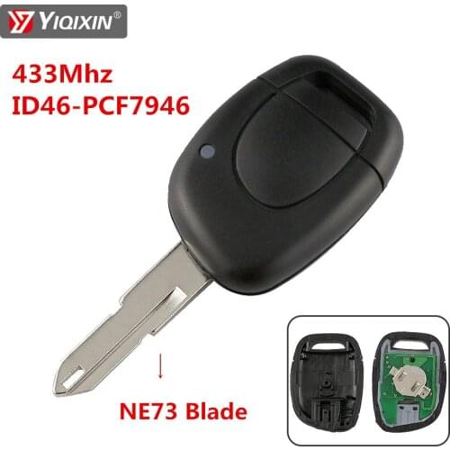 YIQIXIN 1 Button Remote Car Key For Renault Clio Master Twingo Kangoo Megane Scenic Laguna Espace Trafic 433Mhz Blade Ignition