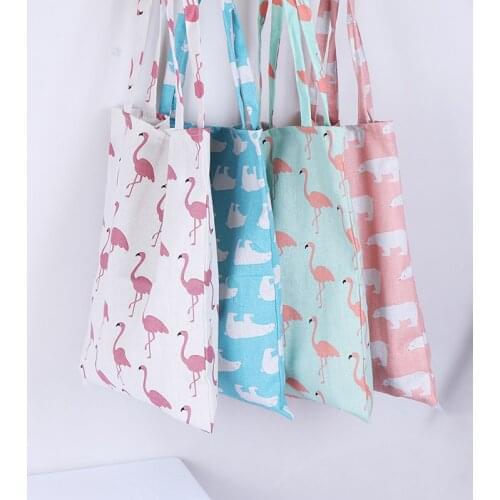 1x Cute Animals Linen Bag Tote ECO Shopping Outdoor Canvas Shoulder Bags