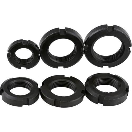2pcs M39 M40 M42 M45 M48 Black carbon steel GB812 round Slotted nut Retreating Four-slot nuts