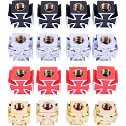 4pcs/lot Universal Cross Style Car Bike Tire Wheel Valve Caps Covers Car Styling Bicycle Motorcycle ATV Wheel Tyre Stem Caps