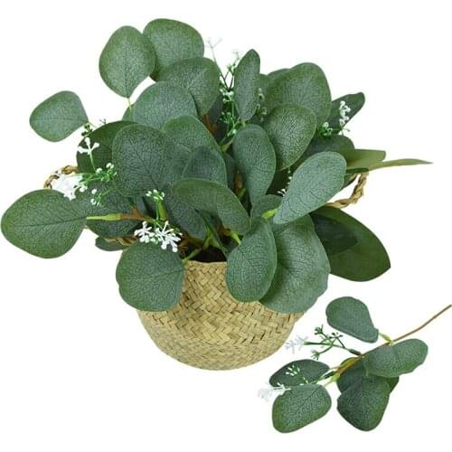 5Pcs Artificial Plants Green Eucalyptus LeavesFake Flowers For Home Garden Party Wedding DIY Bridal Bouquet Flower Decorations