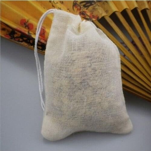 500pcs Pure Cotton Yarn Bag 8x10cm Tea Filter Bags Drawstring Fish Soup Bag Reuse Cotton No Bleach wen5879