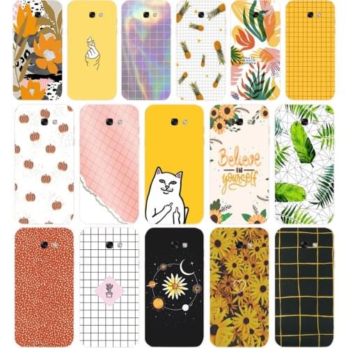 79 Yellow GirdSoft Silicone Tpu Cover phone Case for Samsung Galaxy A5 2015 2016 A7 2017 A8 Plus A9 2018 A80