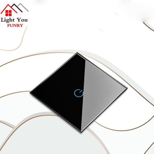 86 type Household wall touch sensor switch socket panel touch smart single fire line tempered glass panel