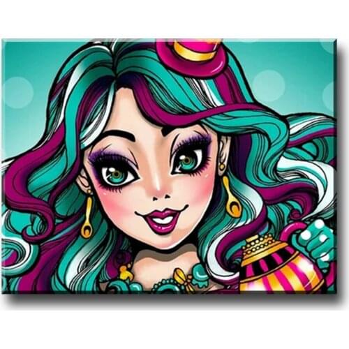 Diamond painting Colored elf girl 5d art diy cross stitch cartoon modern decorative full square round diamond mosaic B132