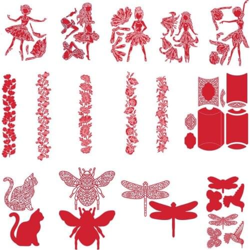Flowers Lovely Lady Insect Metal Cutting Dies for Scrapbooking Craft Die Cut Card Album Ptoho Making Embossing Stencil New 2019