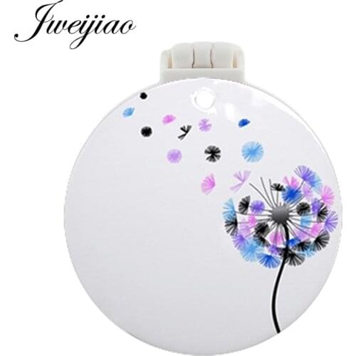 Youhaken Flying Dandelion Travel Purse Pocket Mirror With Massage Comb Folding Makeup Hand Vanity Mirrors for cosmetic usage